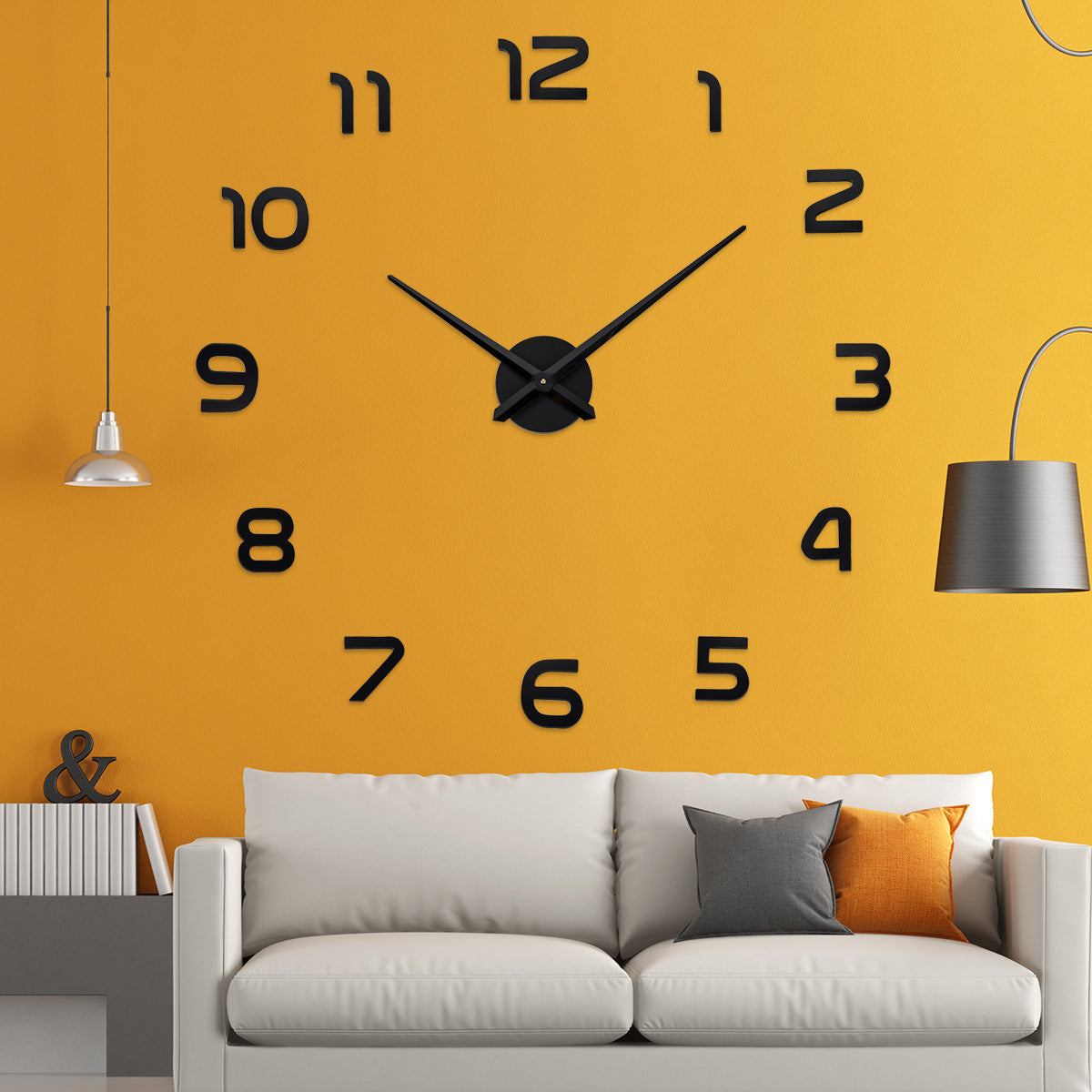 Creative Large DIY Acrylic Mirror Wall Clock (Nordic Style)
