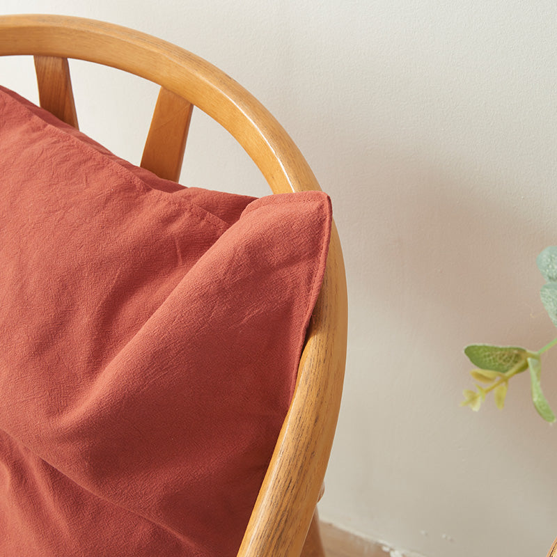 Retro Washed Cotton Pillow in Pure Color
