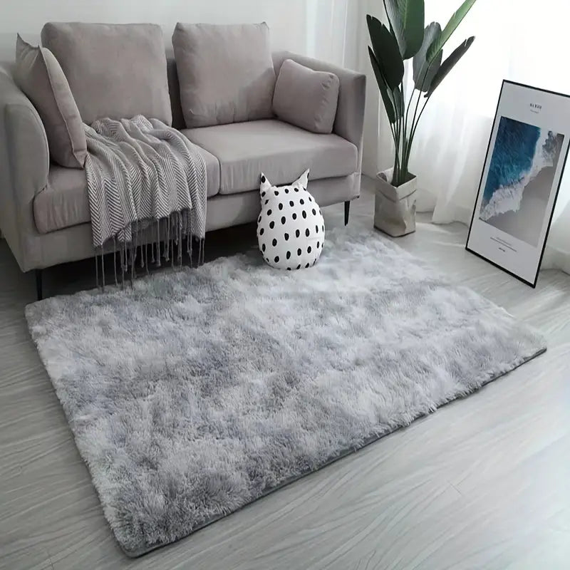Tie Dye Plush Fabric Rectangle Floor Mat, 47.24x62.99in