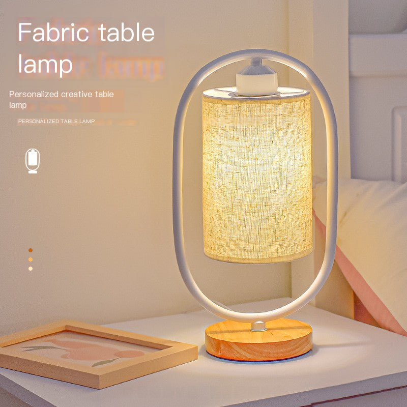 Nordic Bedroom Table Lamp with Adjustable Fabric Shade