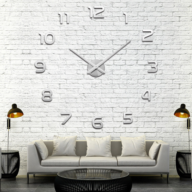 Creative Large DIY Acrylic Mirror Wall Clock (Nordic Style)