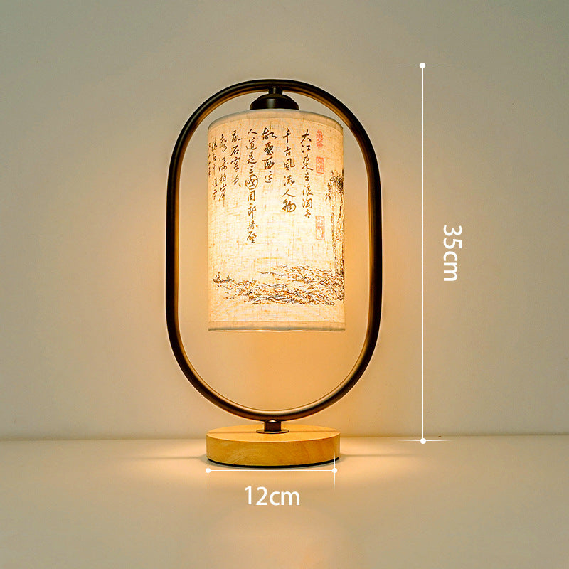 Nordic Bedroom Table Lamp with Adjustable Fabric Shade