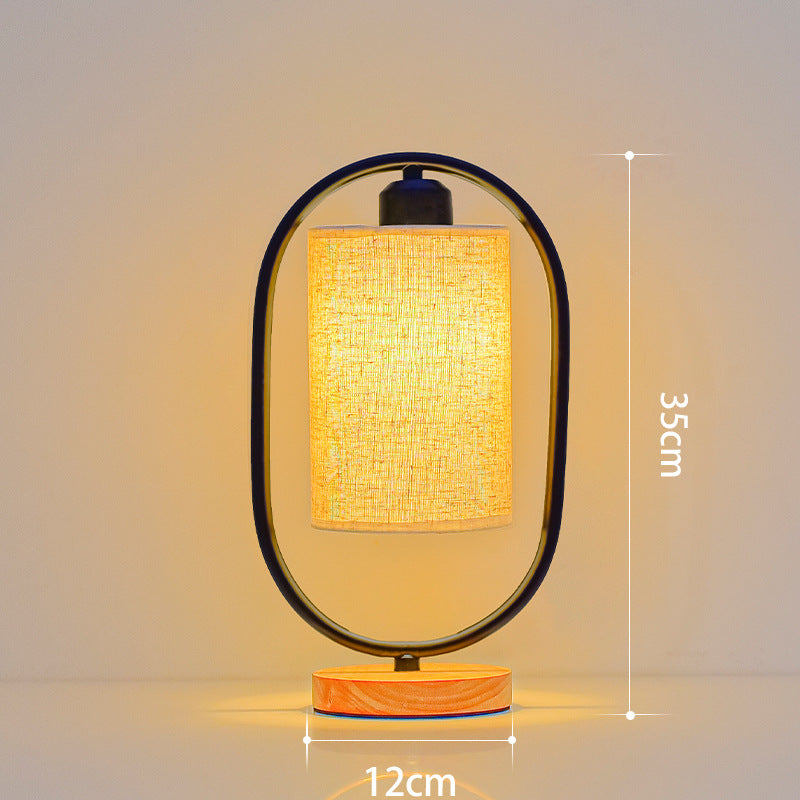Nordic Bedroom Table Lamp with Adjustable Fabric Shade