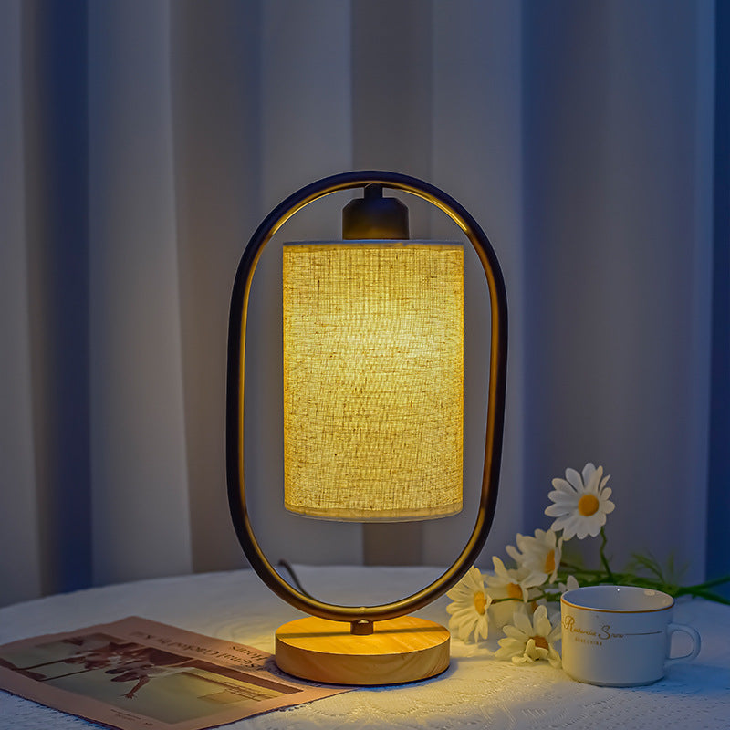 Nordic Bedroom Table Lamp with Adjustable Fabric Shade