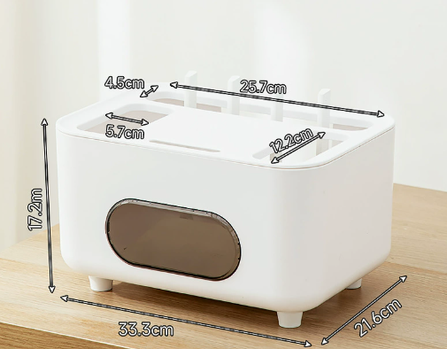 Storage Box and Cable Organizer with Power Strip Protection