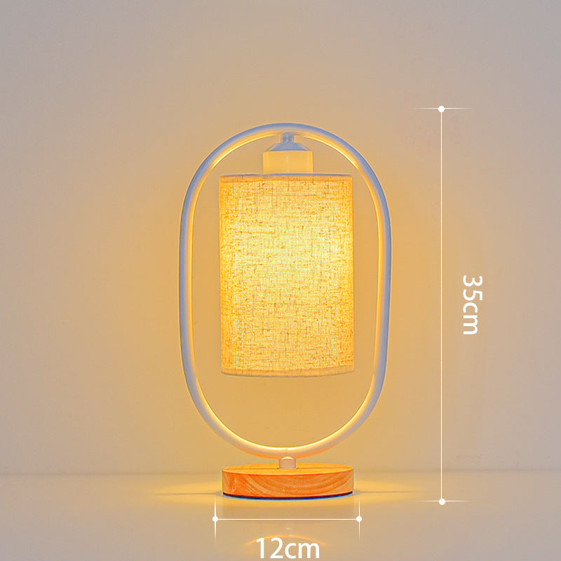 Nordic Bedroom Table Lamp with Adjustable Fabric Shade