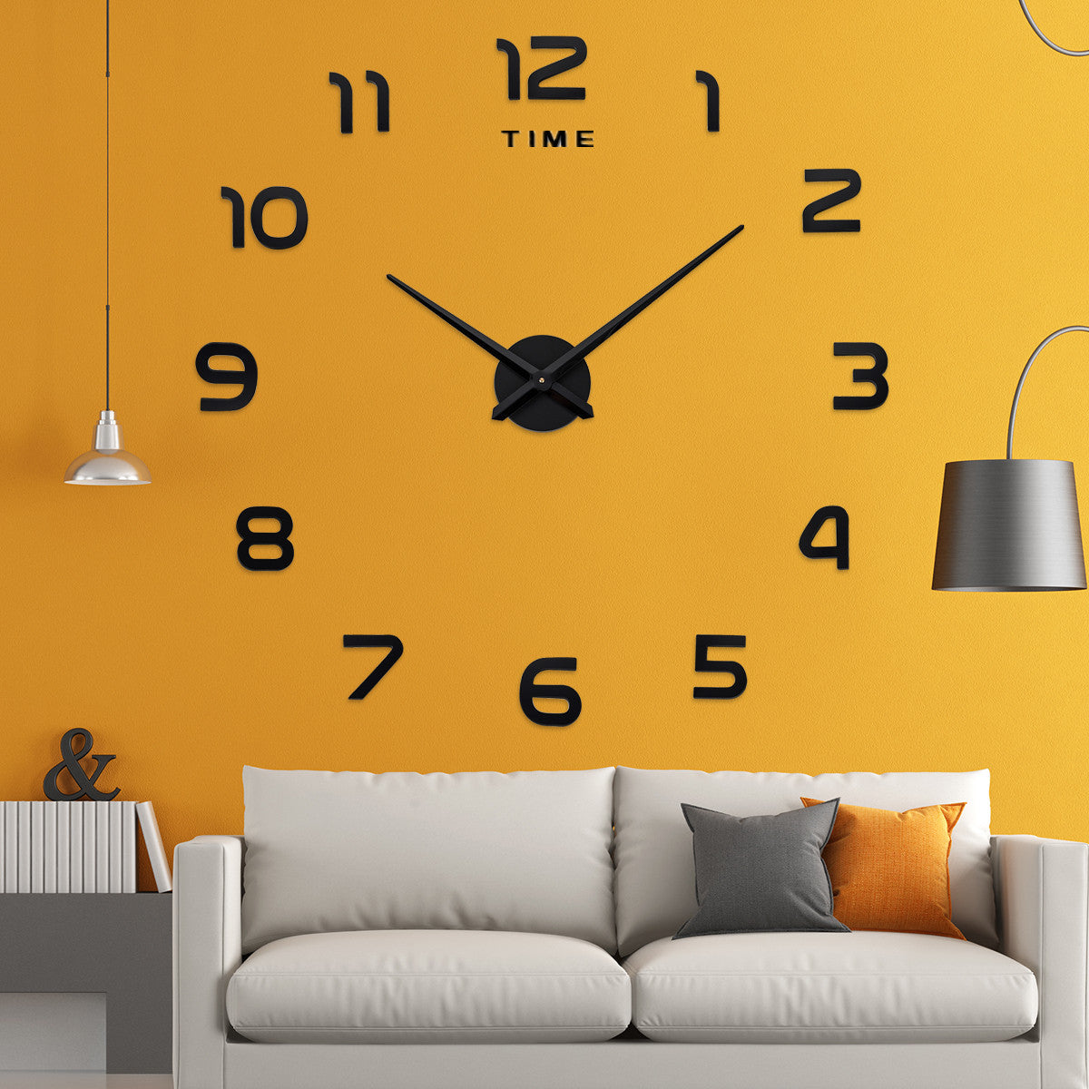 Creative Large DIY Acrylic Mirror Wall Clock (Nordic Style)